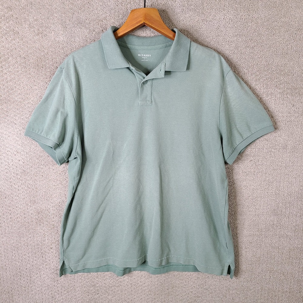 Old Navy Shirt Mens XL Green‎ Polo Classic Fit Cotton Blend Short Sleeve Casual